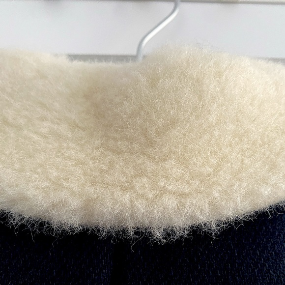 APC Dolly faux fur shearling collar navy button wool coquette prep 60s mod coat - Picture 3 of 6